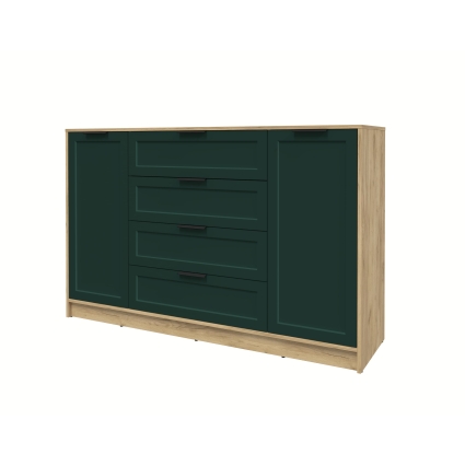 Тумба Тренд КТ-Т160 (Дуб золотой ЛДСП/ Изумруд ЛМДФ) Ш1600 В1020 Г451